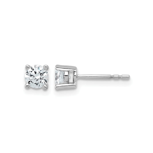 14k White Gold Lab Grown Diamond Round Shaped Stud Earrings