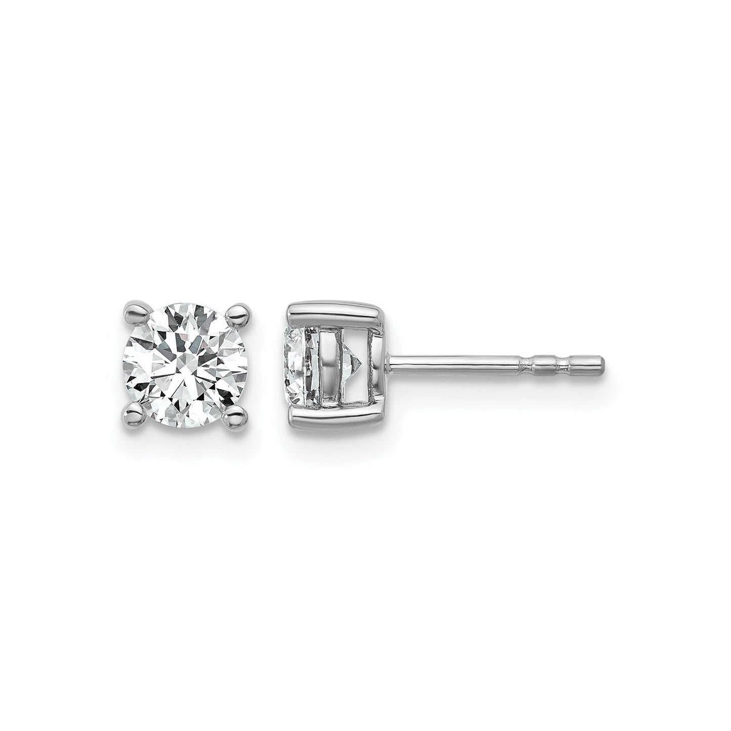 14K White Gold Lab Grown Diamond Round Shaped Stud Earrings