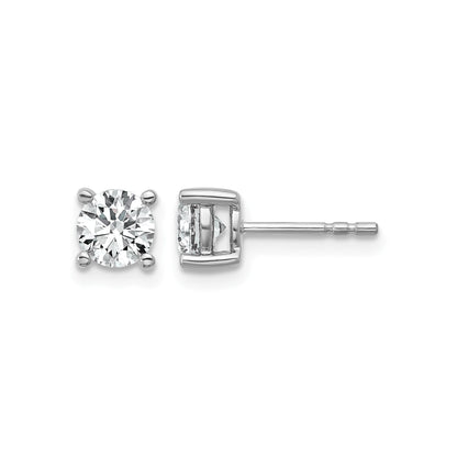 14K White Gold Lab Grown Diamond Round Shaped Stud Earrings