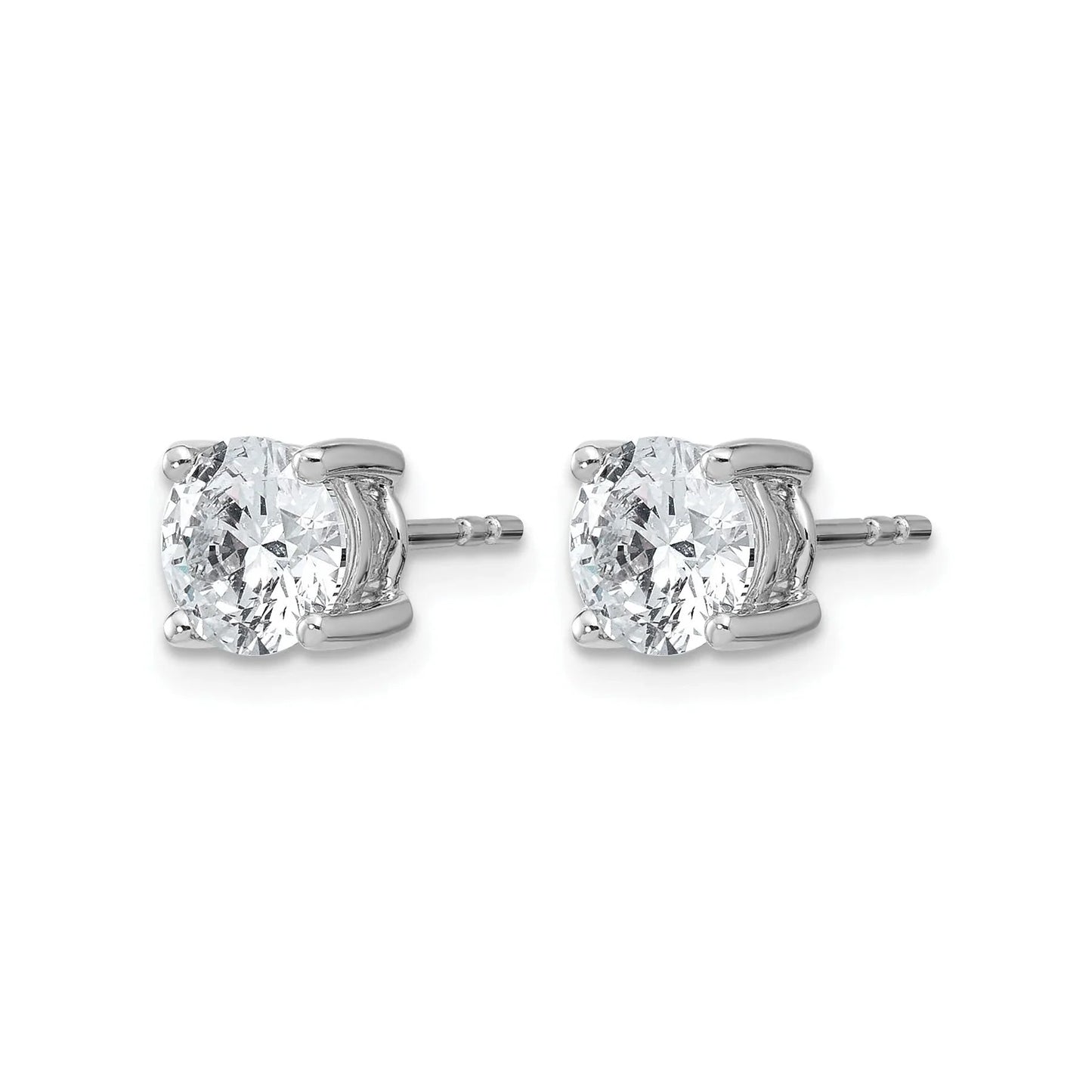 14K Gold Lab Grown Round Diamond Stud Earrings
