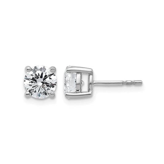 14K Gold Lab Grown Round Diamond Stud Earrings