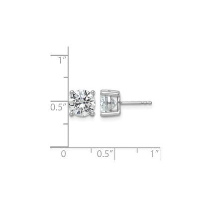 14K White Gold Round Lab Grown Diamond Stud Earrings