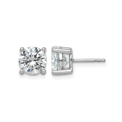 14K White Gold Round Lab Grown Diamond Stud Earrings