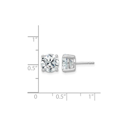 14K White Gold Round Shaped Lab Grown Diamond Stud Earrings