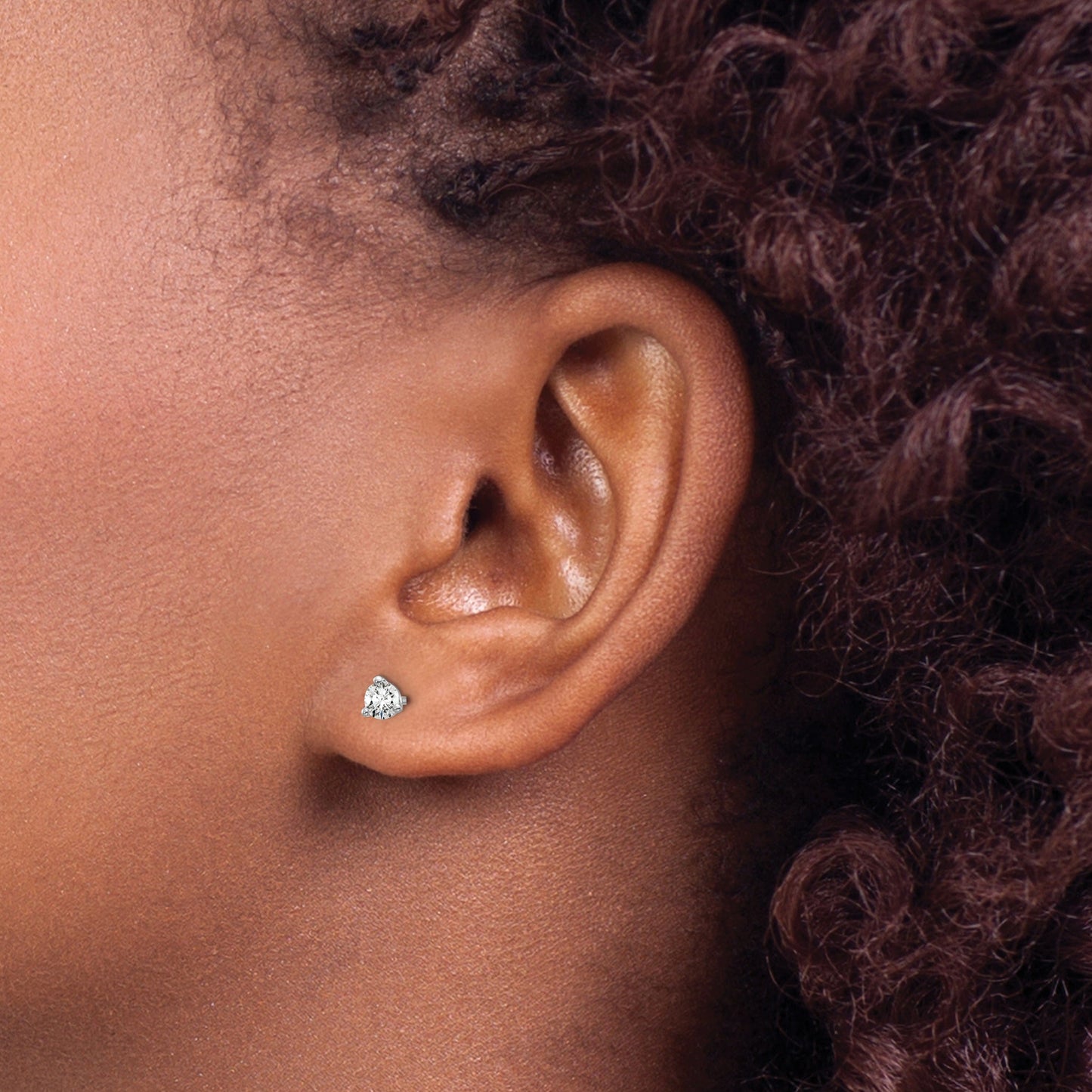 14K White Gold Round Lab Grown Diamond Stud Earrings