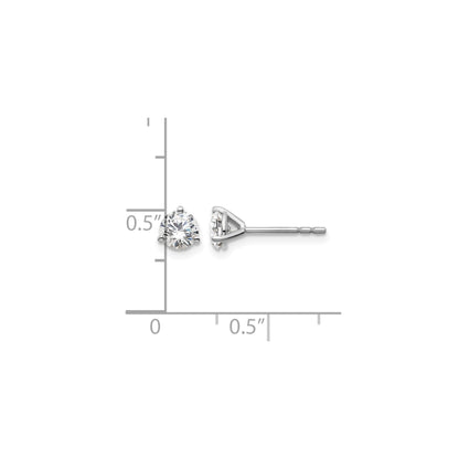 14K White Gold Lab Grown Diamond Round Shaped Stud Earrings