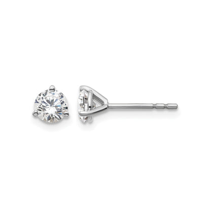 14K White Gold Lab Grown Diamond Round Shaped Stud Earrings