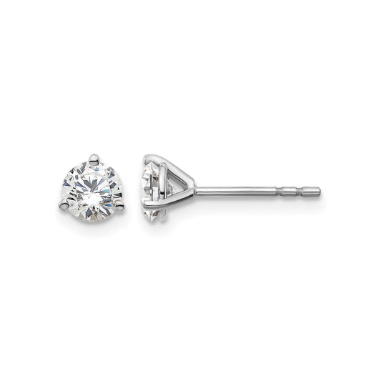 14K White Gold Lab Grown Diamond Round Shaped Stud Earrings