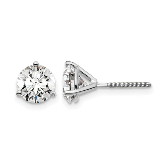 14K White Gold Lab Diamond Round Shaped Stud Earrings