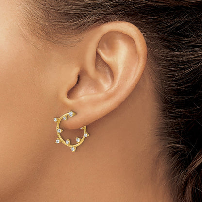 14K Gold 1/2 carat Lab Grown Diamond Circular Post Stud Earrings