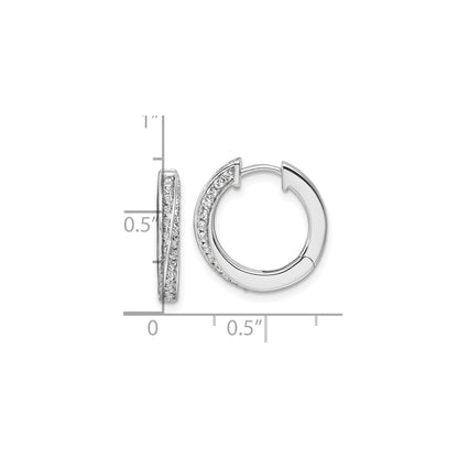 14K White Gold Lab Grown Diamond Twisted Hinged Hoop Earrings 0.5 Ct