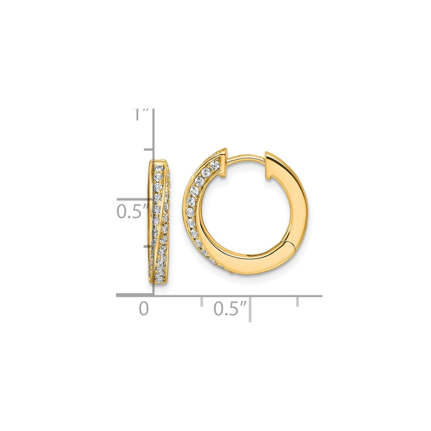 Lab Diamond Twisted Hinged Hoop Earrings