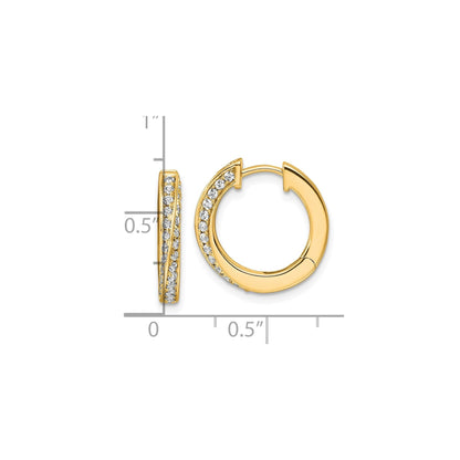 Lab Diamond Twisted Hinged Hoop Earrings