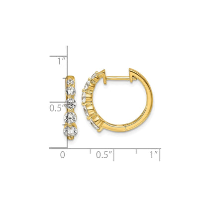 14k Gold Lab Grown Diamond Hinged Hoop Complete Earrings