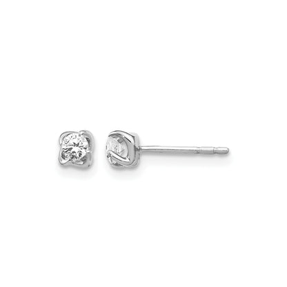 14k White Gold Lab Grown Diamond Stud Post Earrings 0.2 Ct