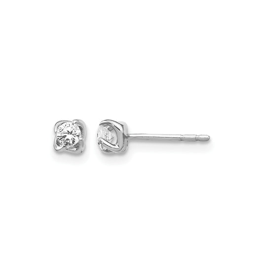 14k White Gold Lab Grown Diamond Stud Post Earrings 0.2 Ct