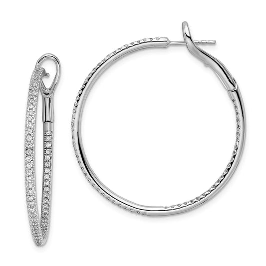 14k Gold Lab Grown Diamond Hoop Earrings