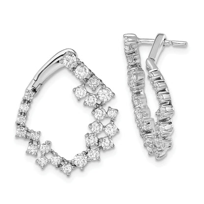 14K Gold Lab Grown Diamond Unique Hoop Earrings