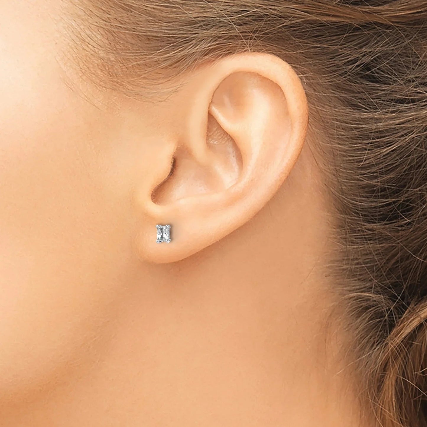 14k Gold Lab Grown Diamond Four Prong Stud Earrings
