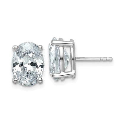14K Gold Lab Grown Oval Diamond Stud Earrings