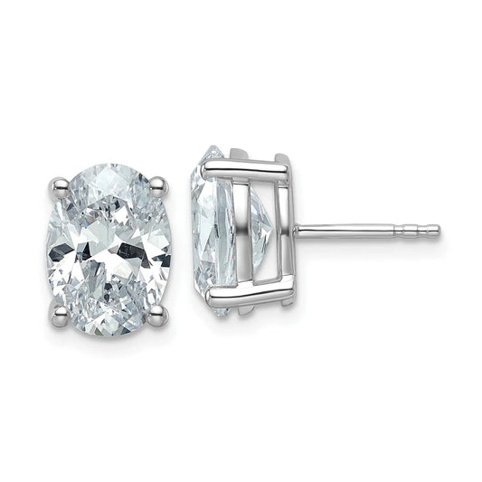 14K Gold Lab Grown Oval Diamond Stud Earrings