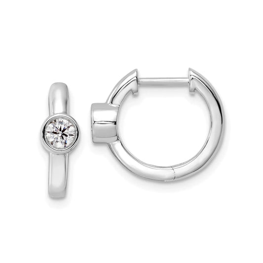 14K Gold Lab Grown Diamond Hinged Hoop Earrings
