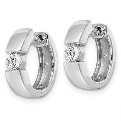 14K Gold Lab Grown Diamond Hinged Hoop Complete Earrings