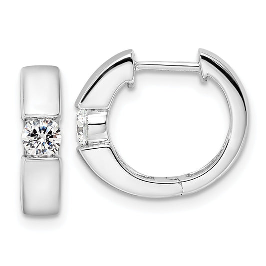 14K Gold Lab Grown Diamond Hinged Hoop Complete Earrings