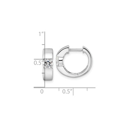 14K Gold Lab Grown Diamond Hinged Hoop Complete Earrings