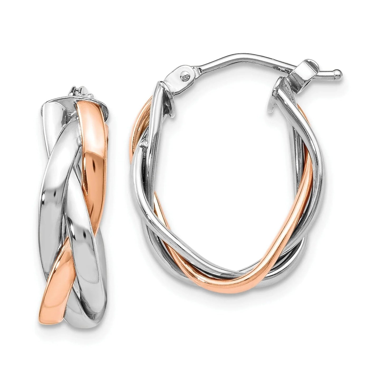 Braided 14K Gold Hinged Hoop Earrings