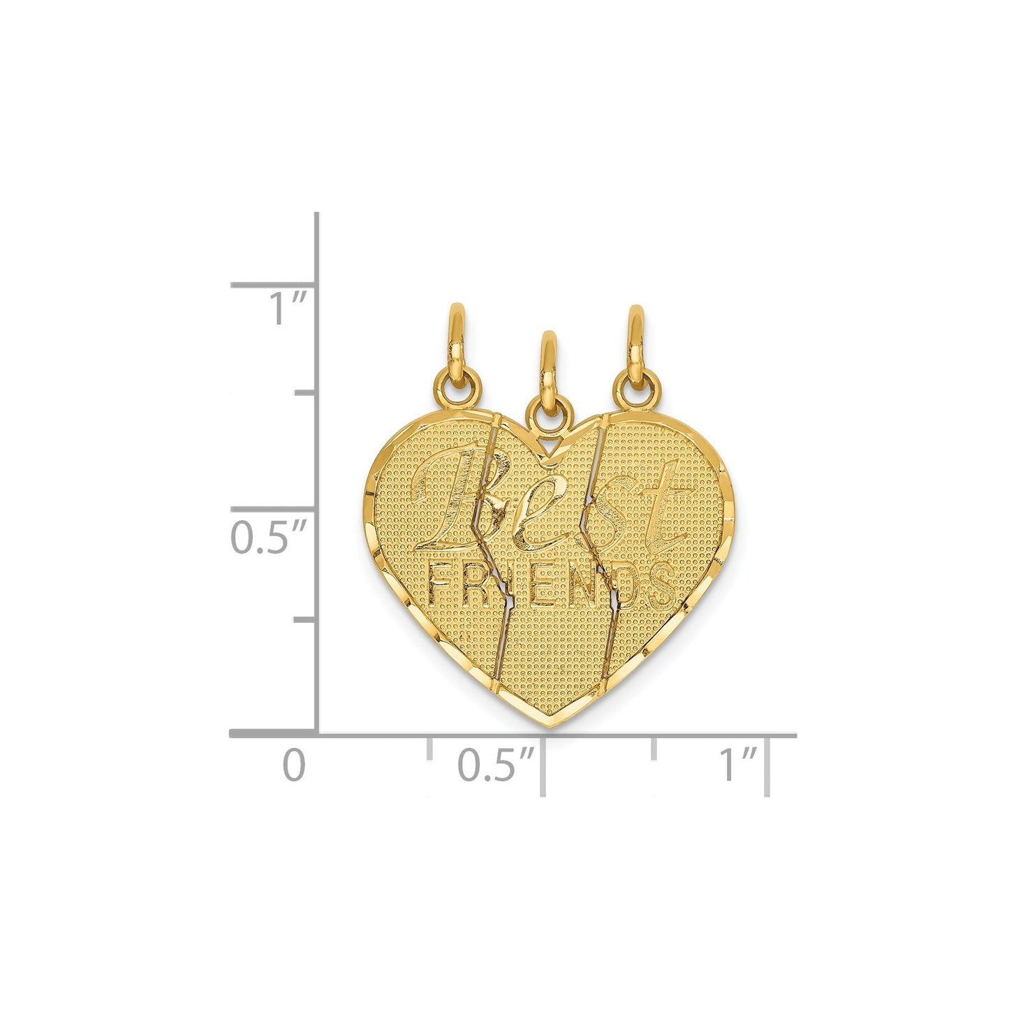 3-piece 14k Gold Best Friends Break-apart Pendant
