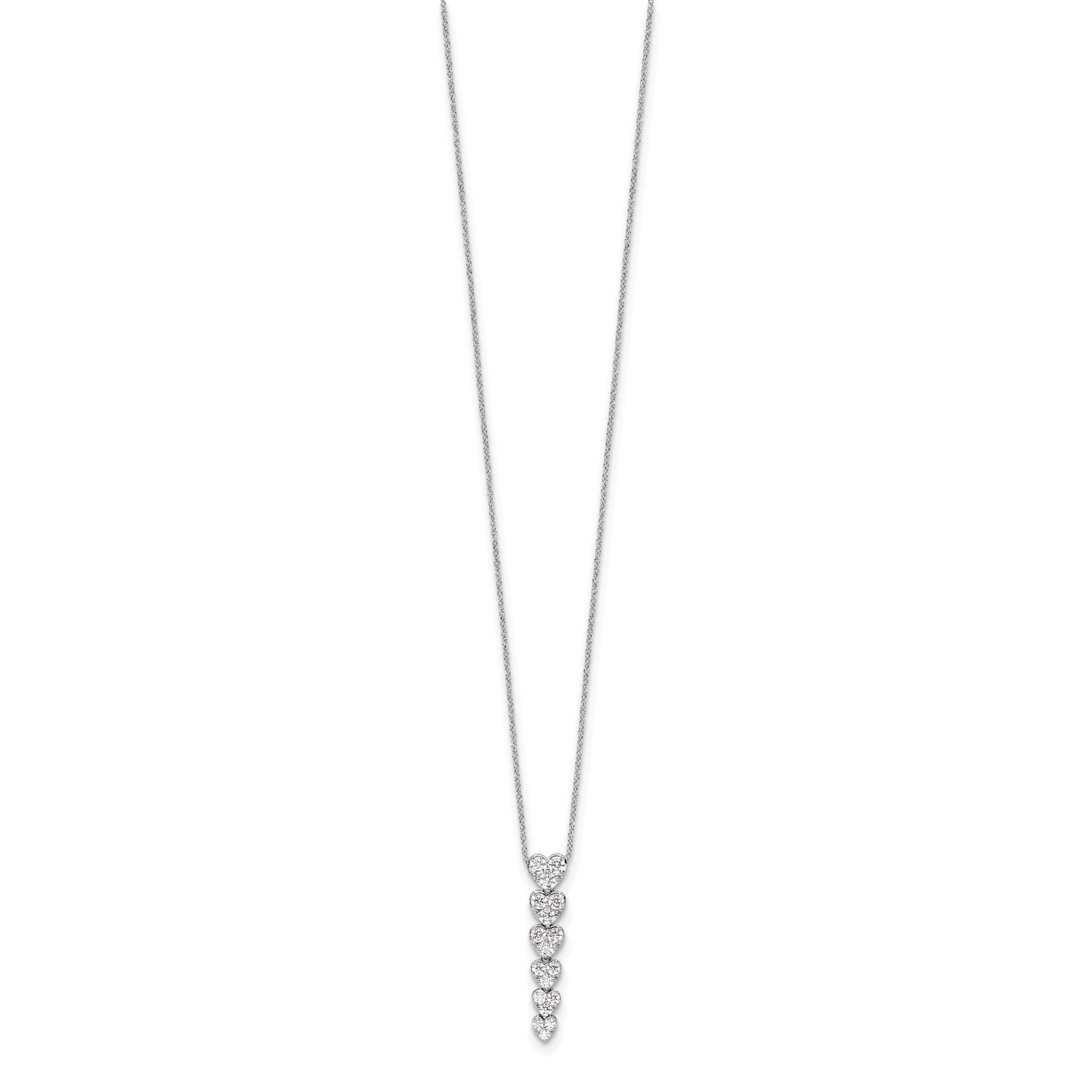 Lab Grown Diamond Hearts Drop Necklace 14K Gold