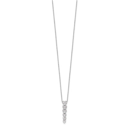 Lab Grown Diamond Hearts Drop Necklace 14K Gold