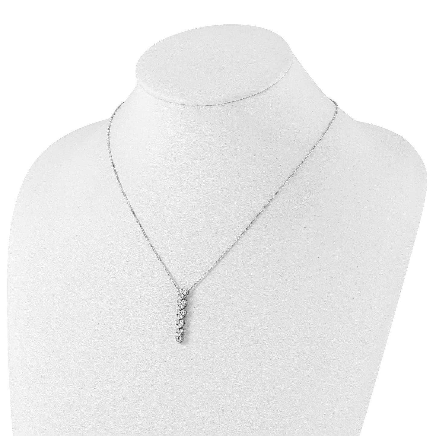 Lab Grown Diamond Hearts Drop Necklace 14K Gold
