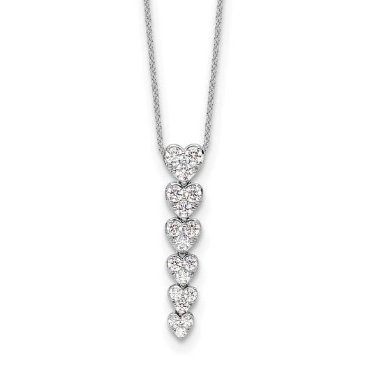 Lab Grown Diamond Hearts Drop Necklace 14K Gold