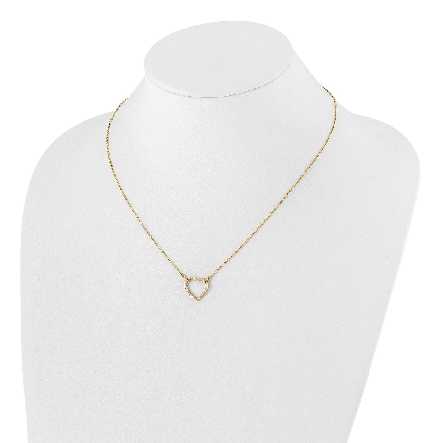 Diamond Heart Pendant Necklaces 1/5 ctw