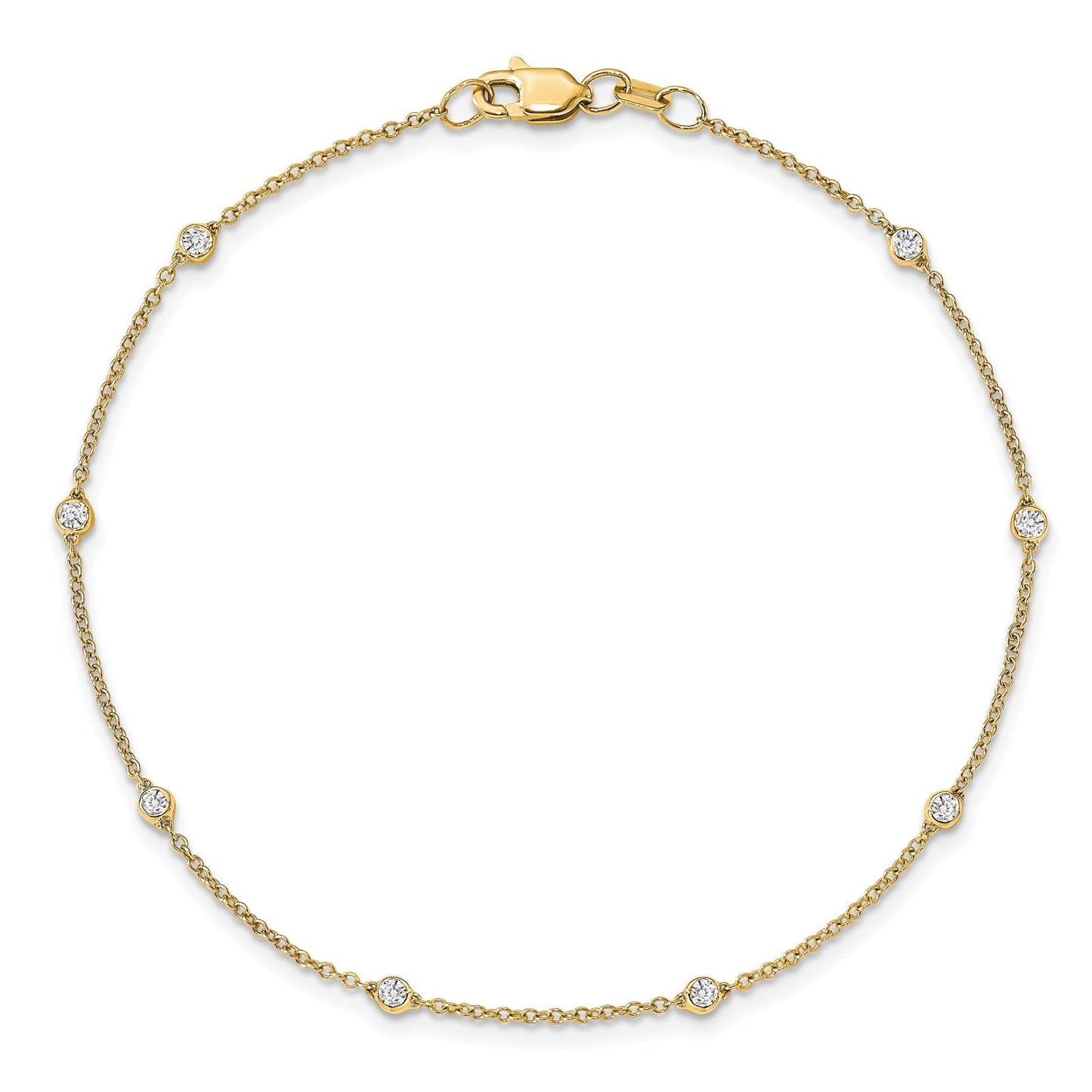 14K Yellow Gold Lab Grown Diamond Station Bracelet