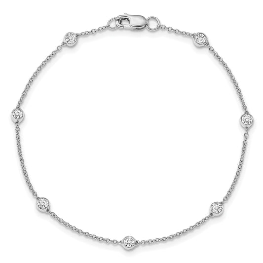 14k Gold Lab Grown Diamond Station Bracelets