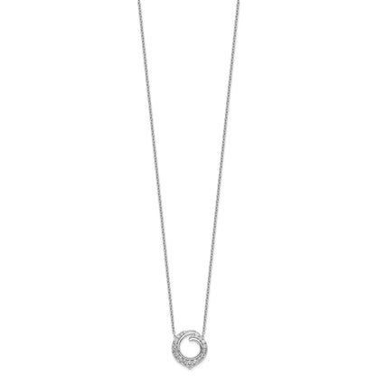 14k White Gold Lab Grown Diamond Round Necklace 1 ctw
