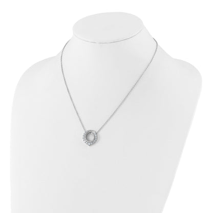 14k White Gold Lab Grown Diamond Round Necklace 1 ctw