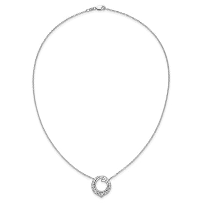 14k White Gold Lab Grown Diamond Round Necklace 1 ctw