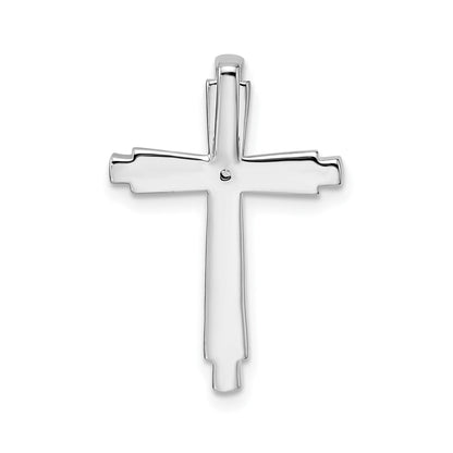 14k White Gold Lab Grown Diamond Cross Chain Slide Pendant 1/4 carat