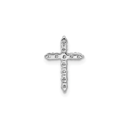 14k Gold Lab Grown Diamond Cross Chain Slide Pendant