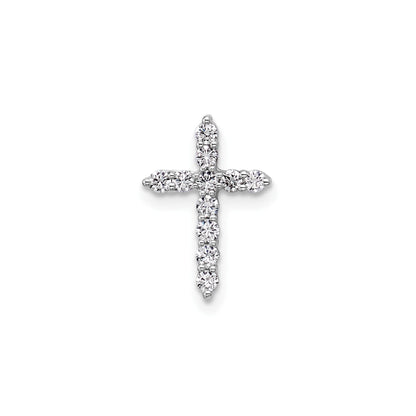 14k Gold Lab Grown Diamond Cross Chain Slide Pendant