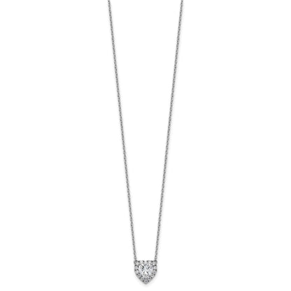Lab Grown Diamond 14K Halo Heart Gold Necklace 1 1/5 ctw