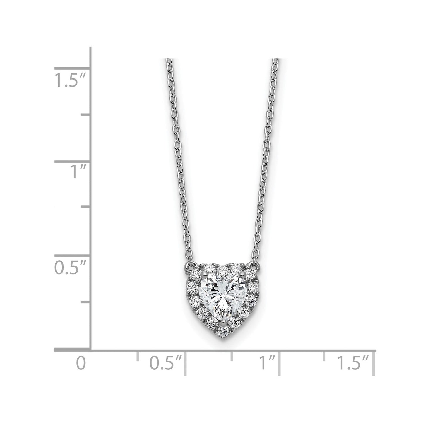 Lab Grown Diamond 14K Halo Heart Gold Necklace 1 1/5 ctw