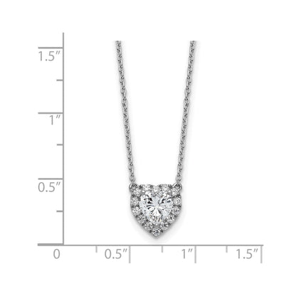 Lab Grown Diamond 14K Halo Heart Gold Necklace 1 1/5 ctw