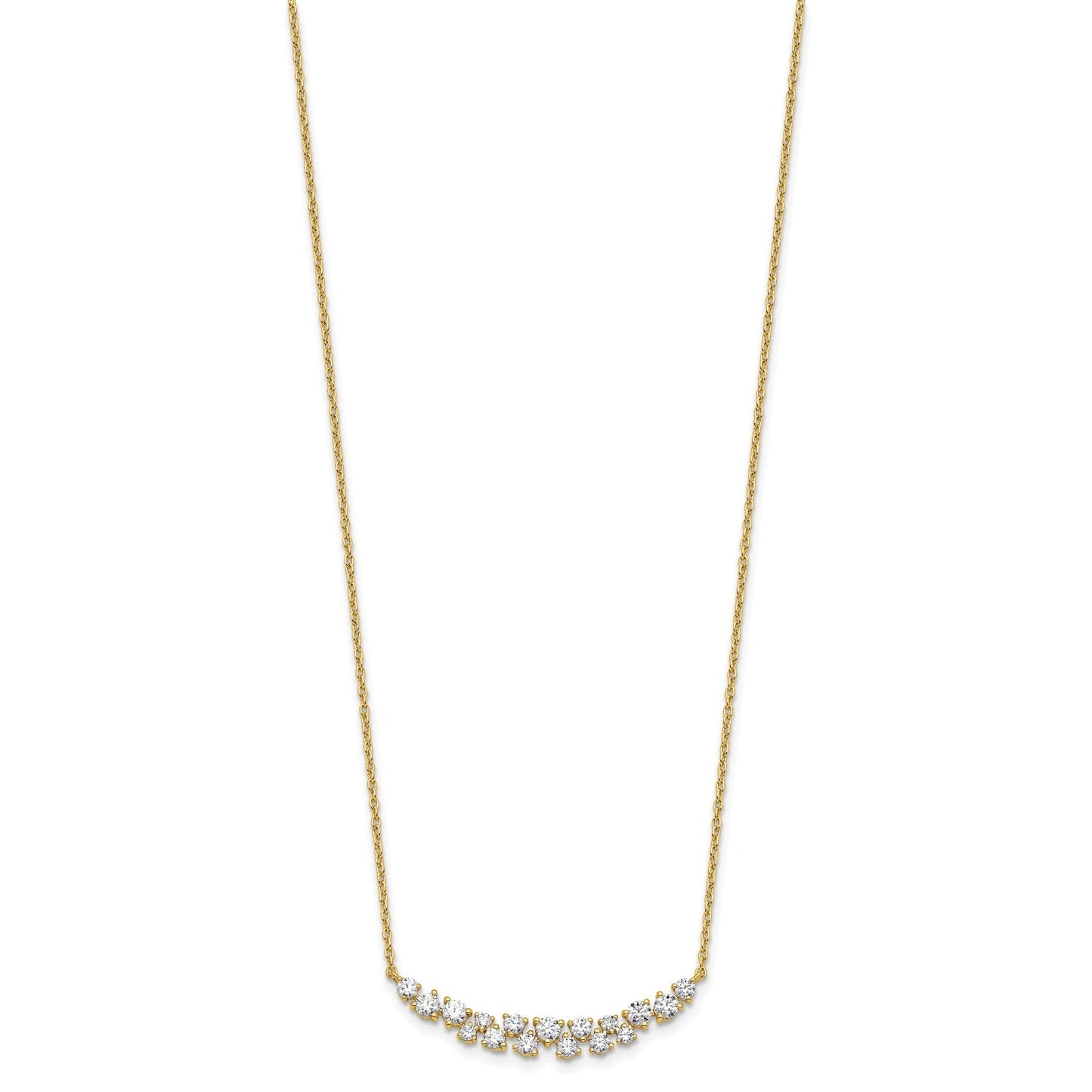 Lab Grown Diamond Fashion Bar Necklace Yellow Gold 7/8 ctw