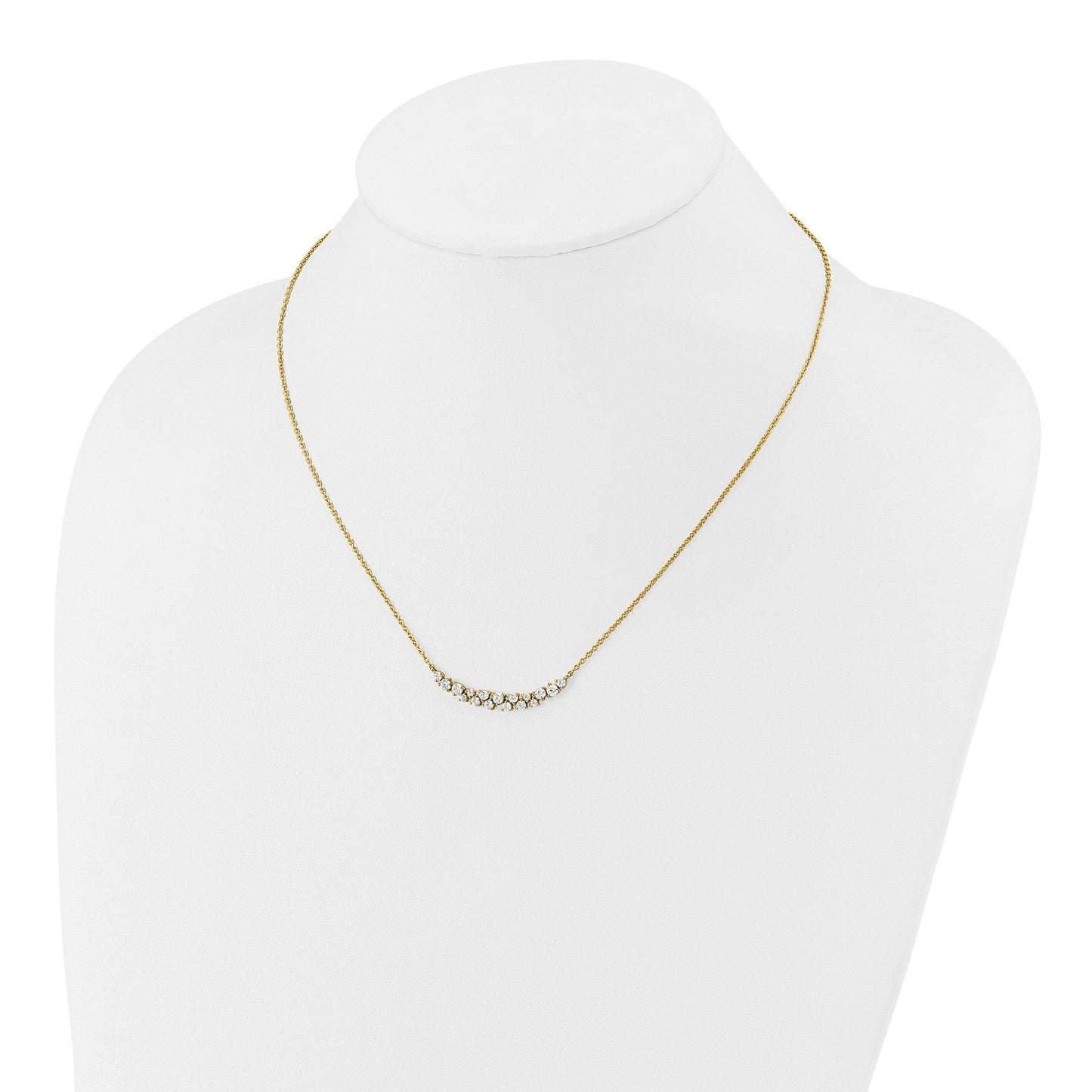 Lab Grown Diamond Fashion Bar Necklace Yellow Gold 7/8 ctw
