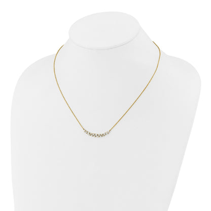 Lab Grown Diamond Fashion Bar Necklace Yellow Gold 7/8 ctw
